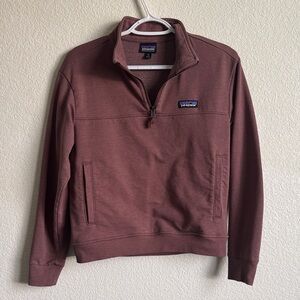 Patagonia women’s Zip-Up Sweater in muted mauve size XS
